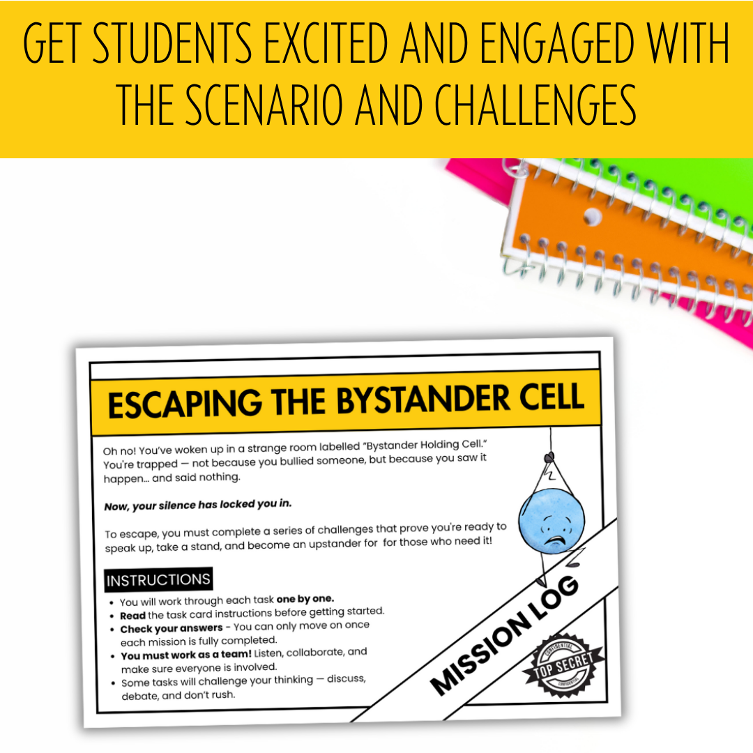 Anti-Bullying Escape Room: Escaping the Bystander Cell! Middle & High