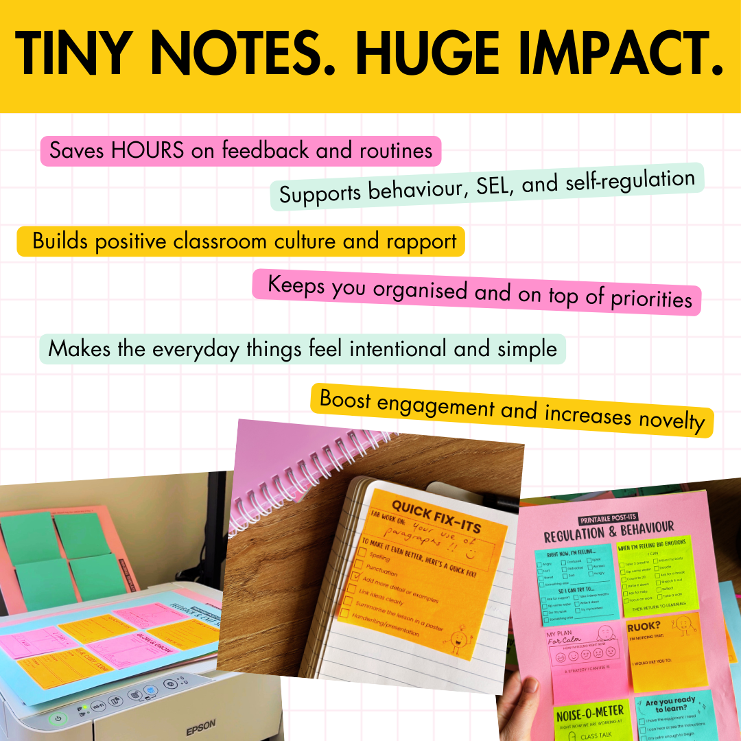 111 Printable Sticky Note Templates | Behaviour, Regulation, Feedback + MORE!