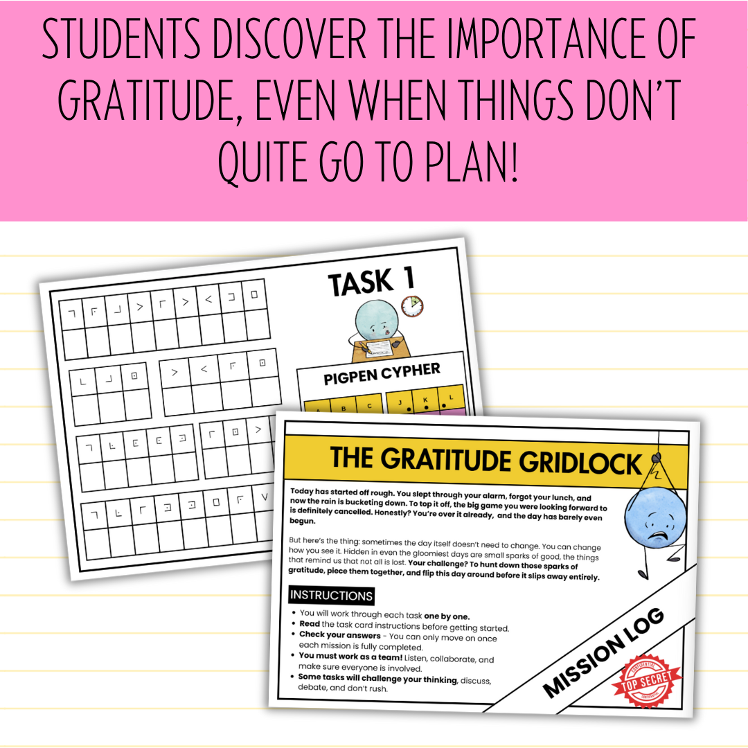 Gratitude Escape Room | SEL Gratitude Activity for Upper Primary & Middle School