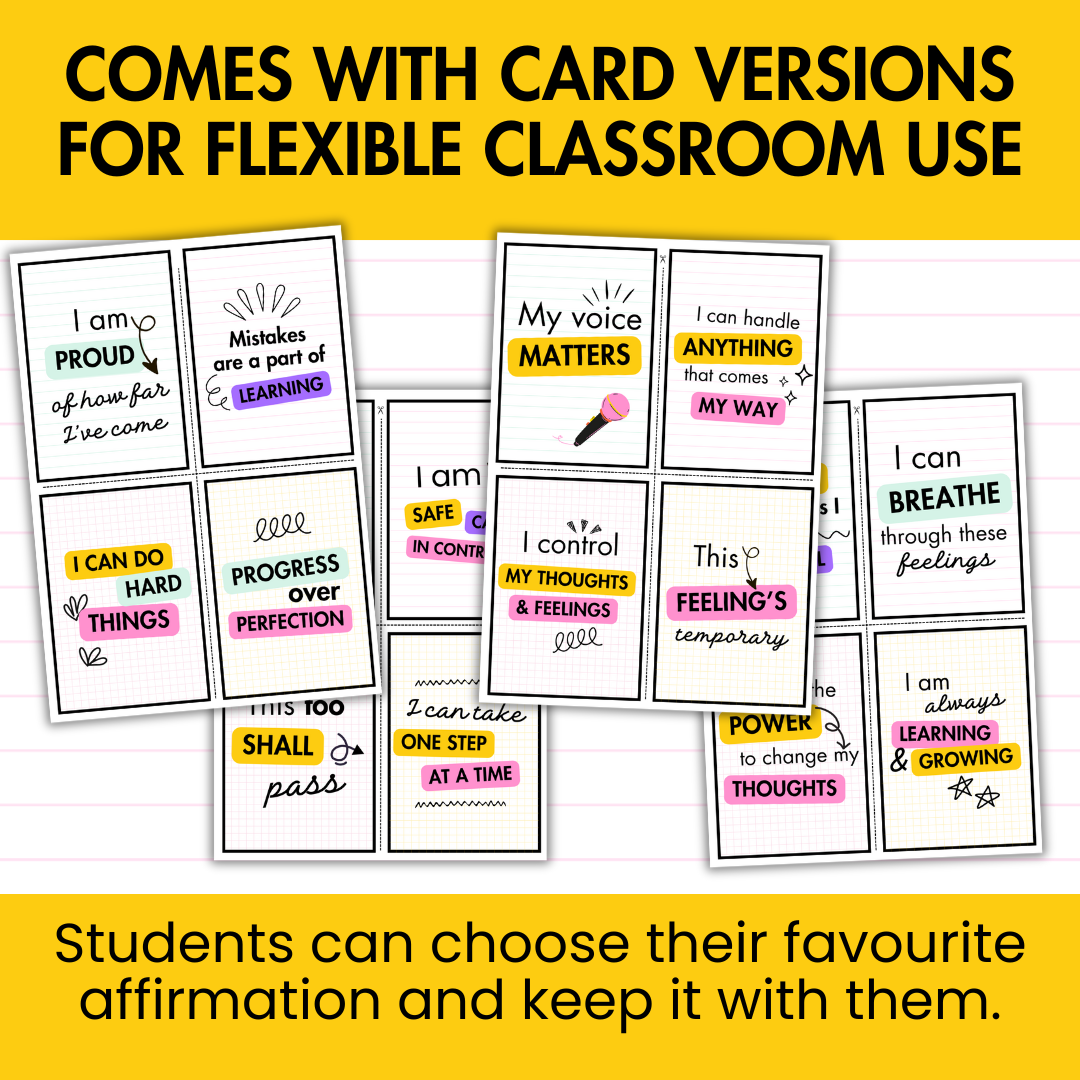 Affirmation Station with Cards | Positive Affirmations for Middle and High | SEL