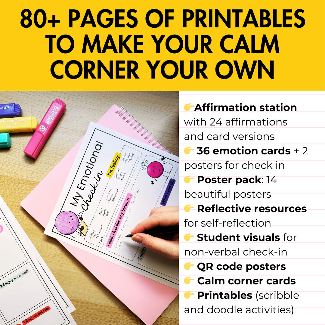 Calm Corner MEGA Bundle: Emotional Regulation, Check-in, Posters, Affirmations