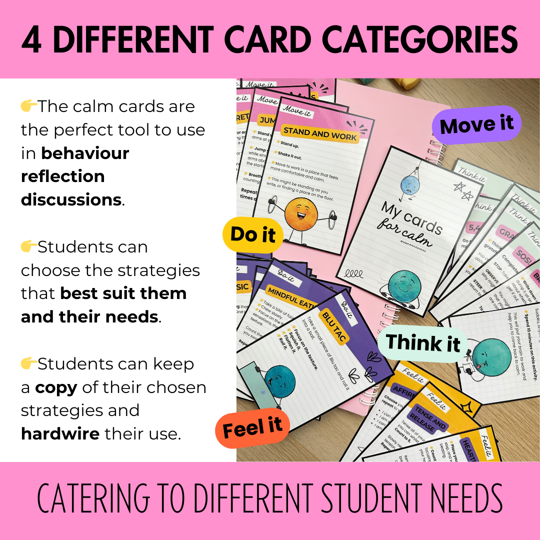 Emotional Self-Regulation Task Cards: 23 Printable Calm Corner Strategies