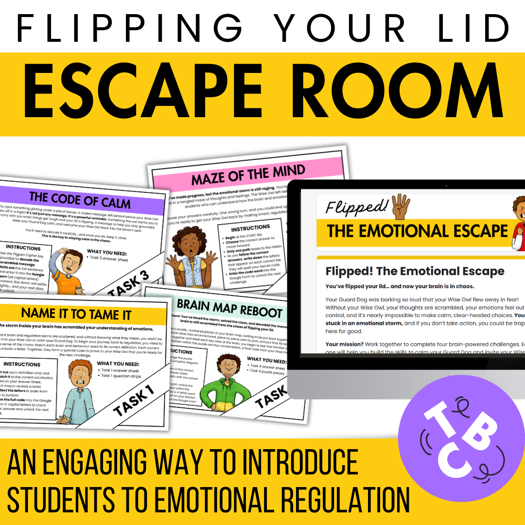 Flipping Our Lid Escape Room | Supports Behaviour & Regulation | Middle & High