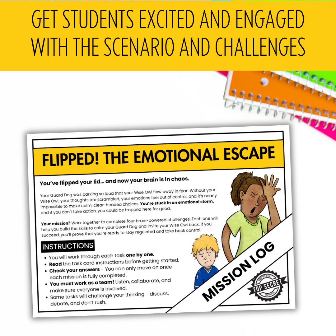 Flipping Our Lid Escape Room | Supports Behaviour & Regulation | Middle & High