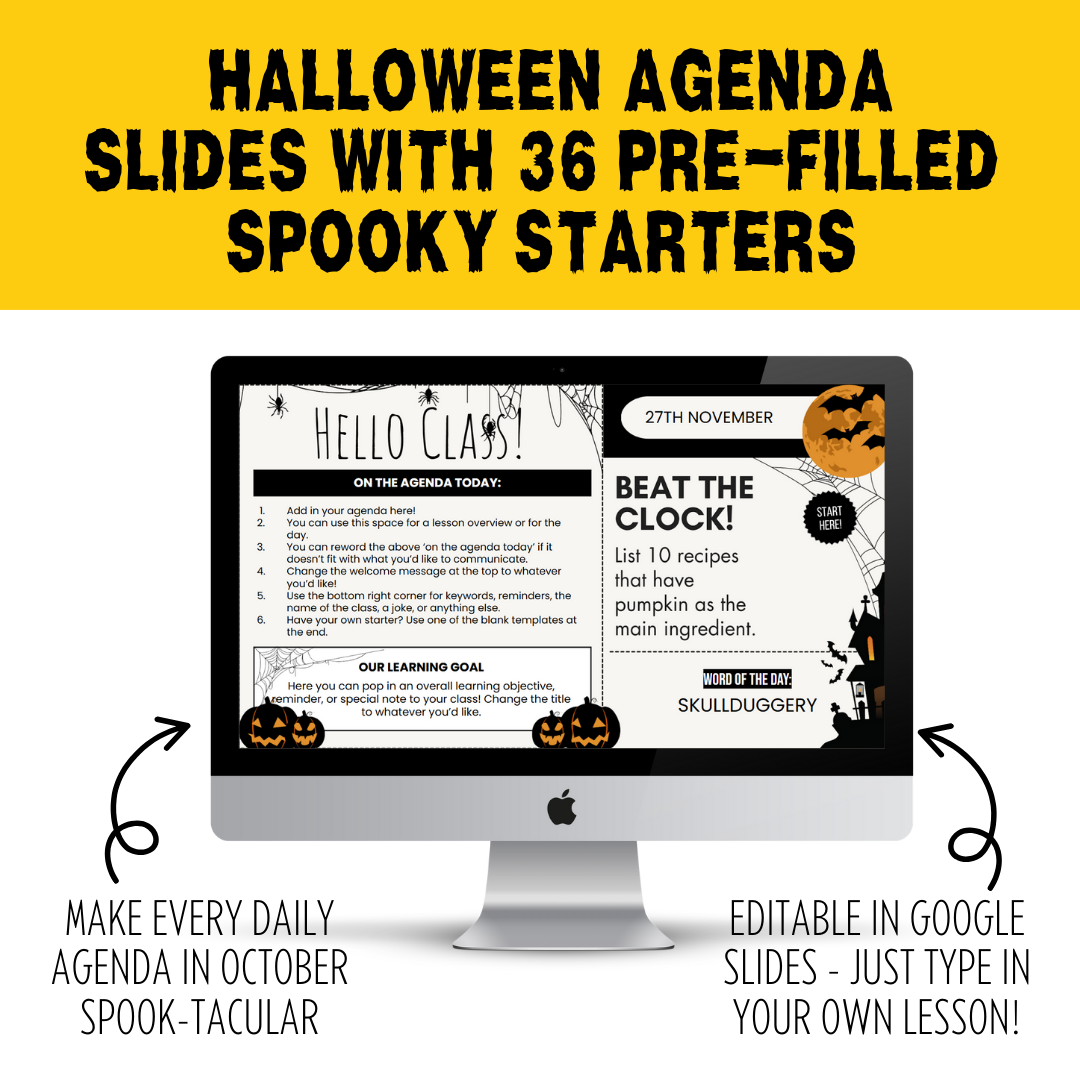 Halloween Activities Bundle for Middle & High | SEL, Brain Breaks, Bell Ringers