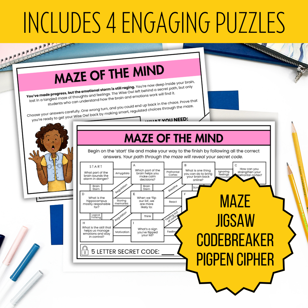 Flipping Our Lid Escape Room | Supports Behaviour & Regulation | Middle & High