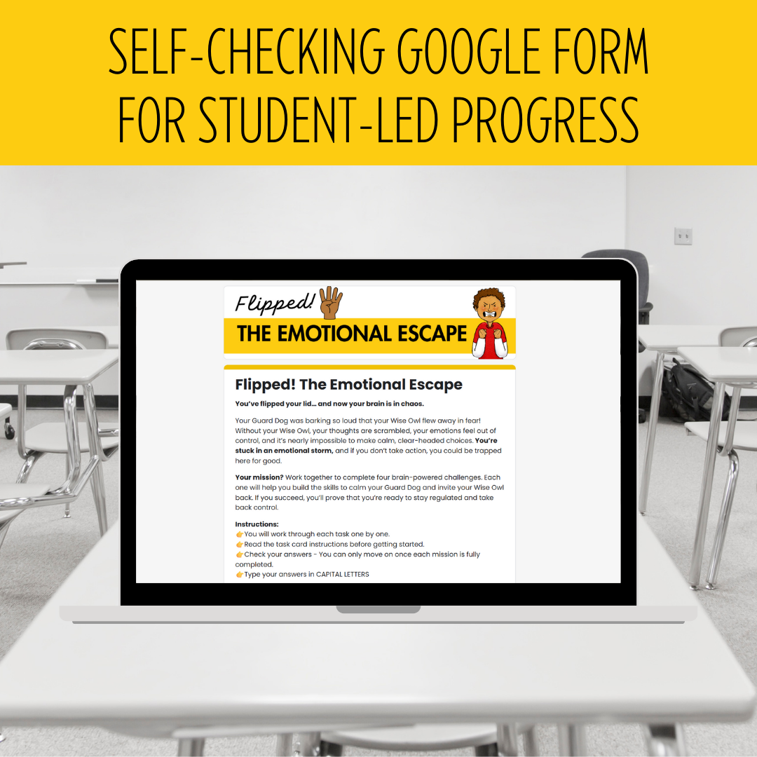 Flipping Our Lid Escape Room | Supports Behaviour & Regulation | Middle & High