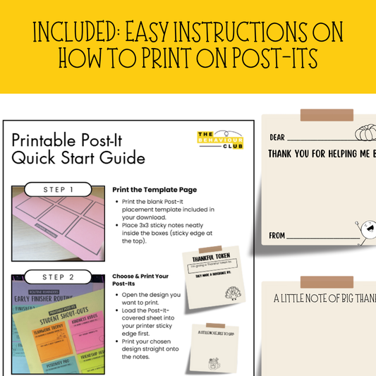 Thanksgiving Printable Post-Its: Print-and-Go for Gratitude, Bell Ringers + more