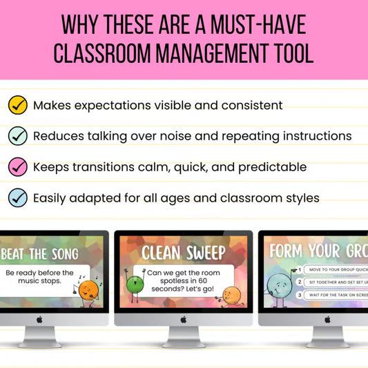 20 Editable Classroom Transition Slides | Visuals for Movement, Pack-Up + MORE