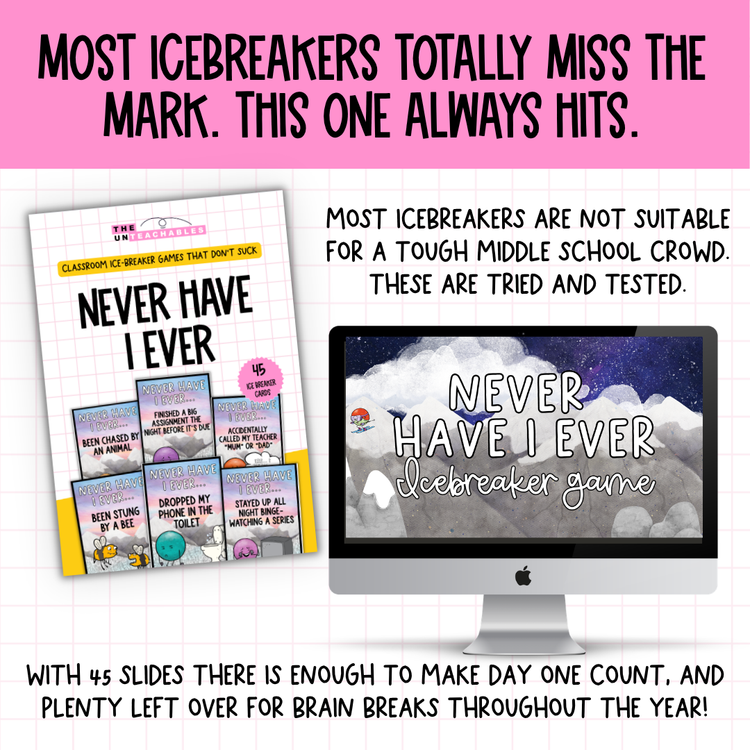 Never Have I Ever Card Game: Back to School Icebreaker Activity and Brain Breaks