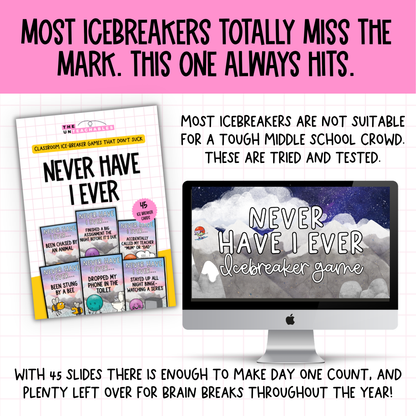 Never Have I Ever Card Game: Back to School Icebreaker Activity and Brain Breaks