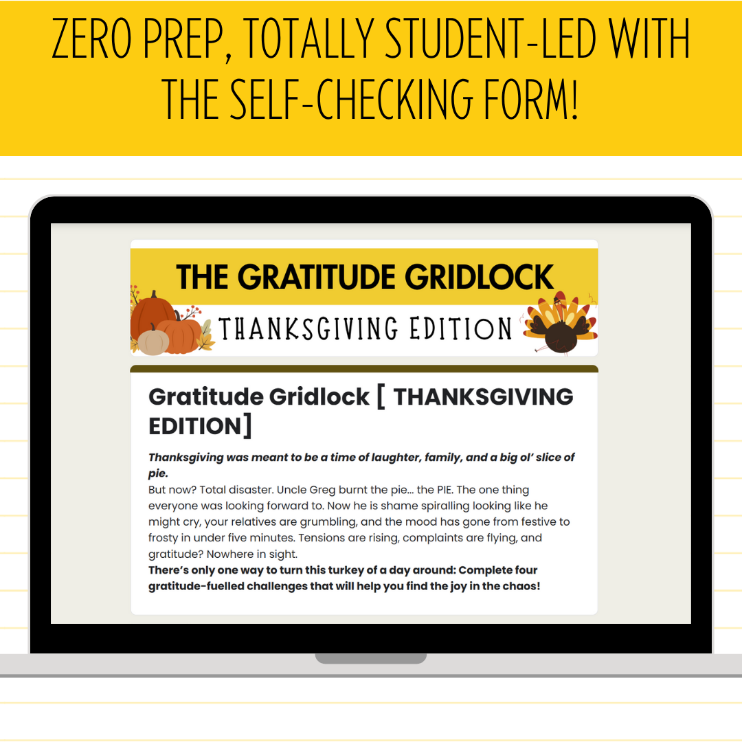 Gratitude Gridlock: A Thanksgiving Escape Room Adventure [Middle School]