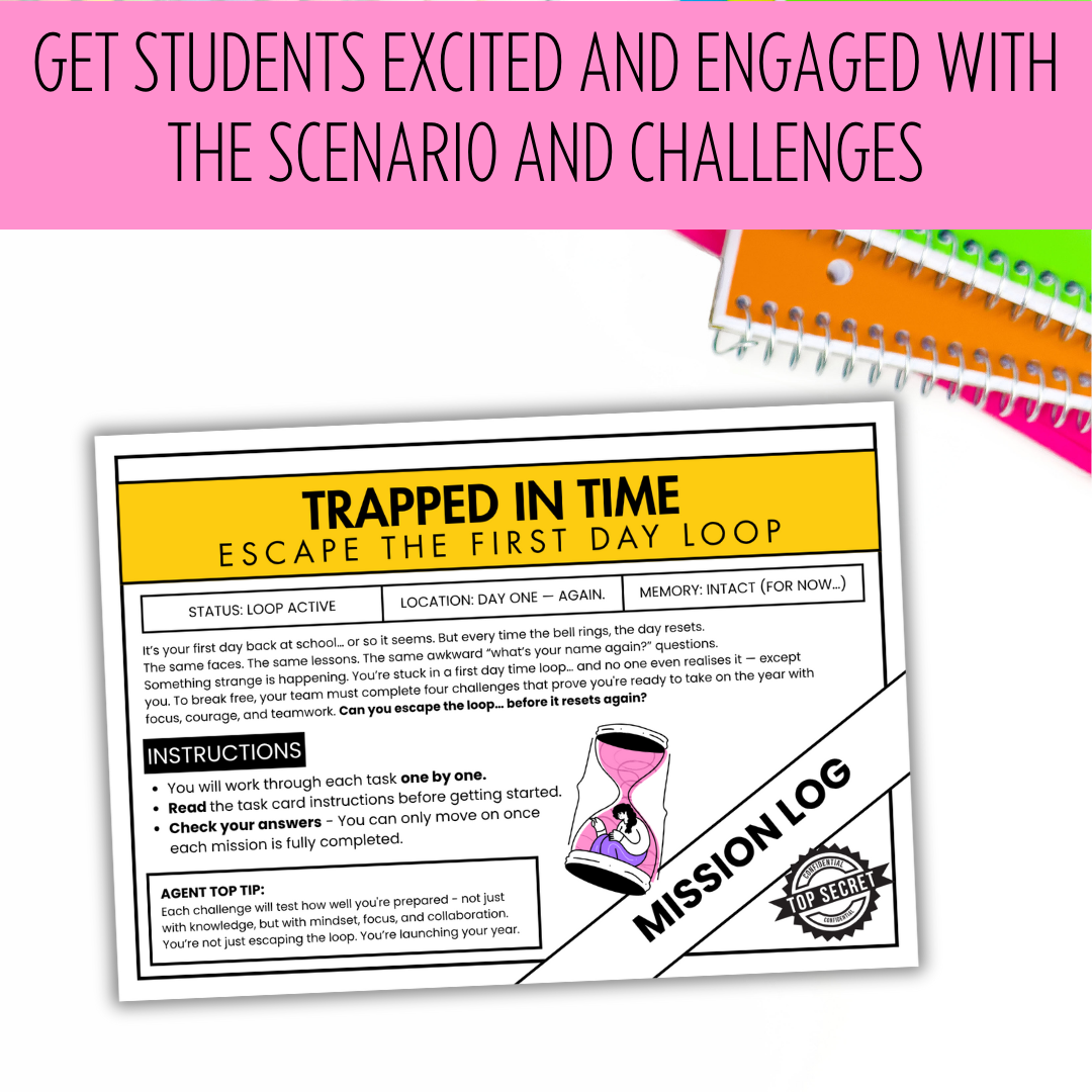Back to School Escape Room for Middle / High | First Week Team Building & Values