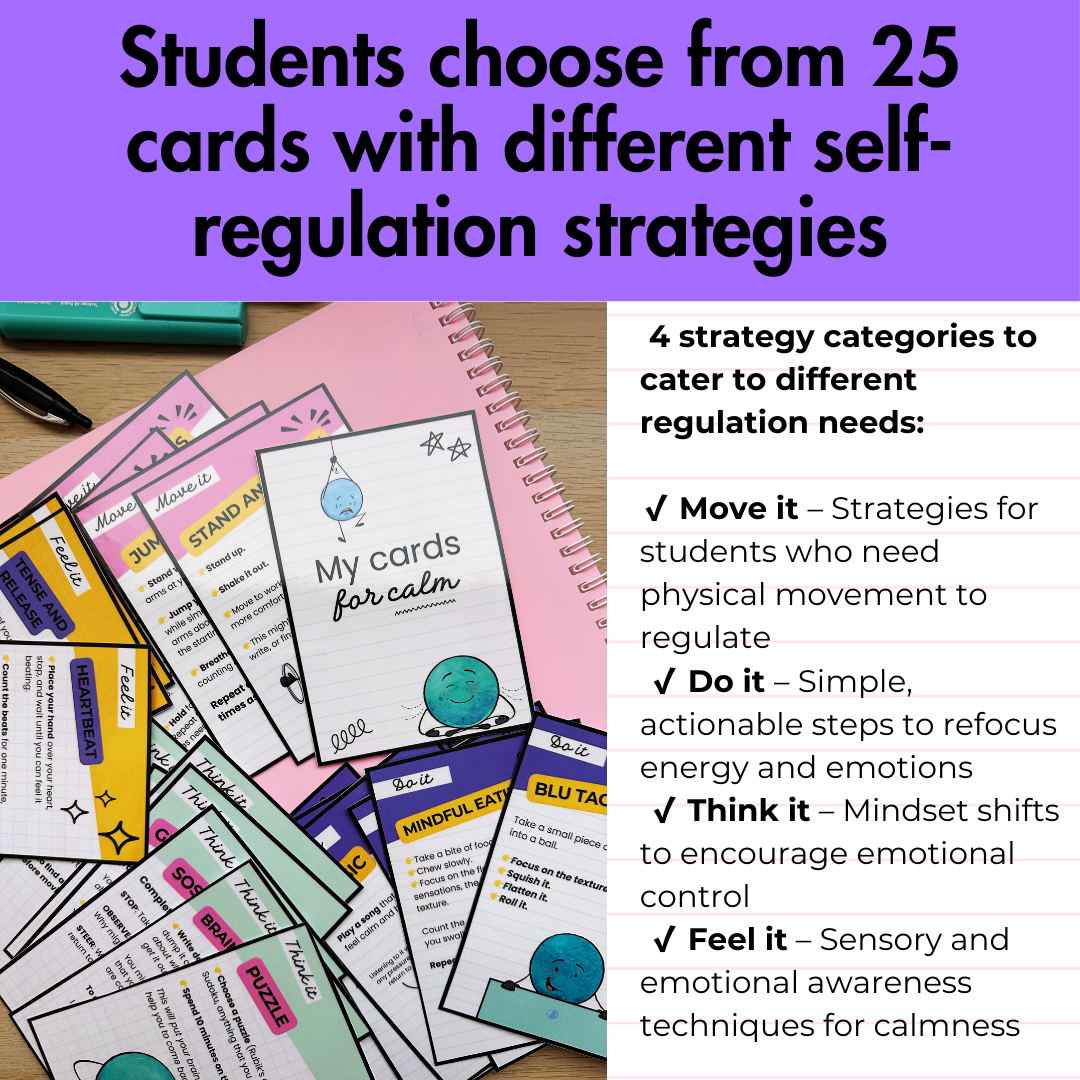 Feelings Check-In: 36 Emotion Cards & 25 Self-Regulation Coping Strategy Cards