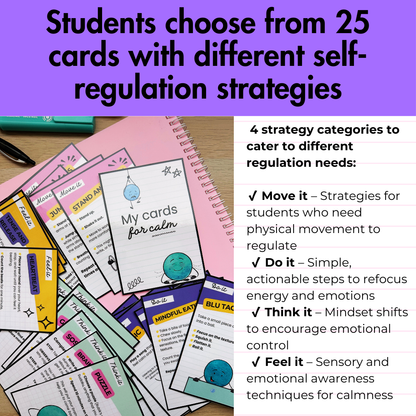 Feelings Check-In: 36 Emotion Cards & 25 Self-Regulation Coping Strategy Cards