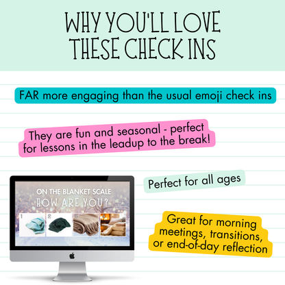 WINTER SEL VISUAL CHECK-INS • 9 Engaging & Funny Emotional Wellbeing Prompts