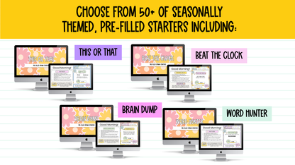 Spring Agenda Slides | w/ 50+ Seasonal Bell Ringers, Do Nows, Starter Activities
