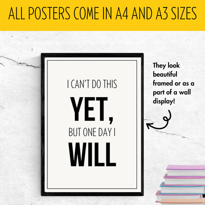 Growth Mindset Posters | 15 Motivational Affirmations and Quotes | Printable