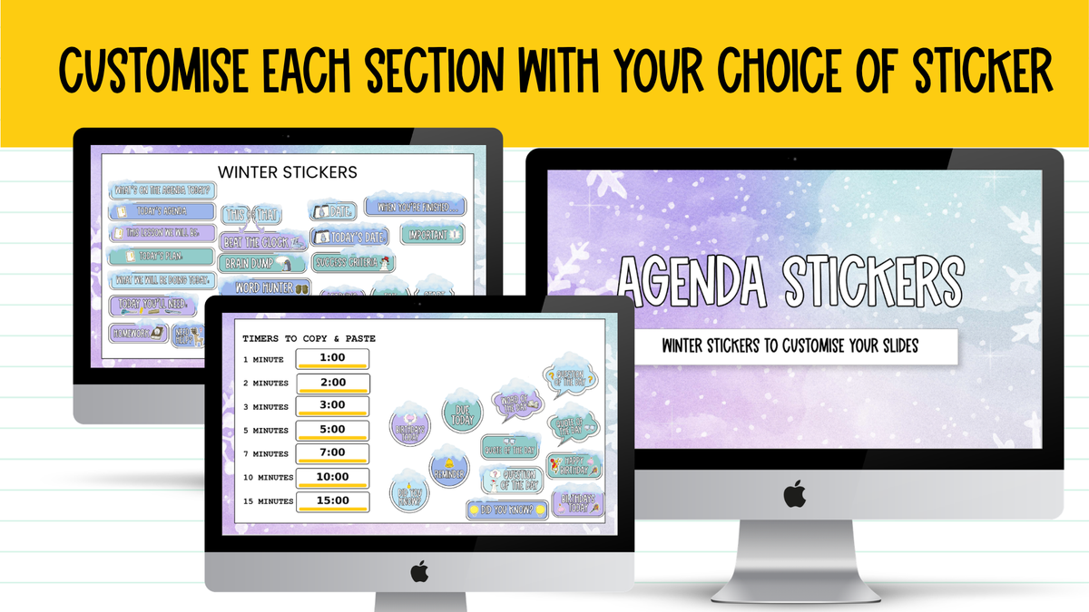 Winter Agenda Slides | w/ 50+ Seasonal Bell Ringers, Do Nows, Starter Activities