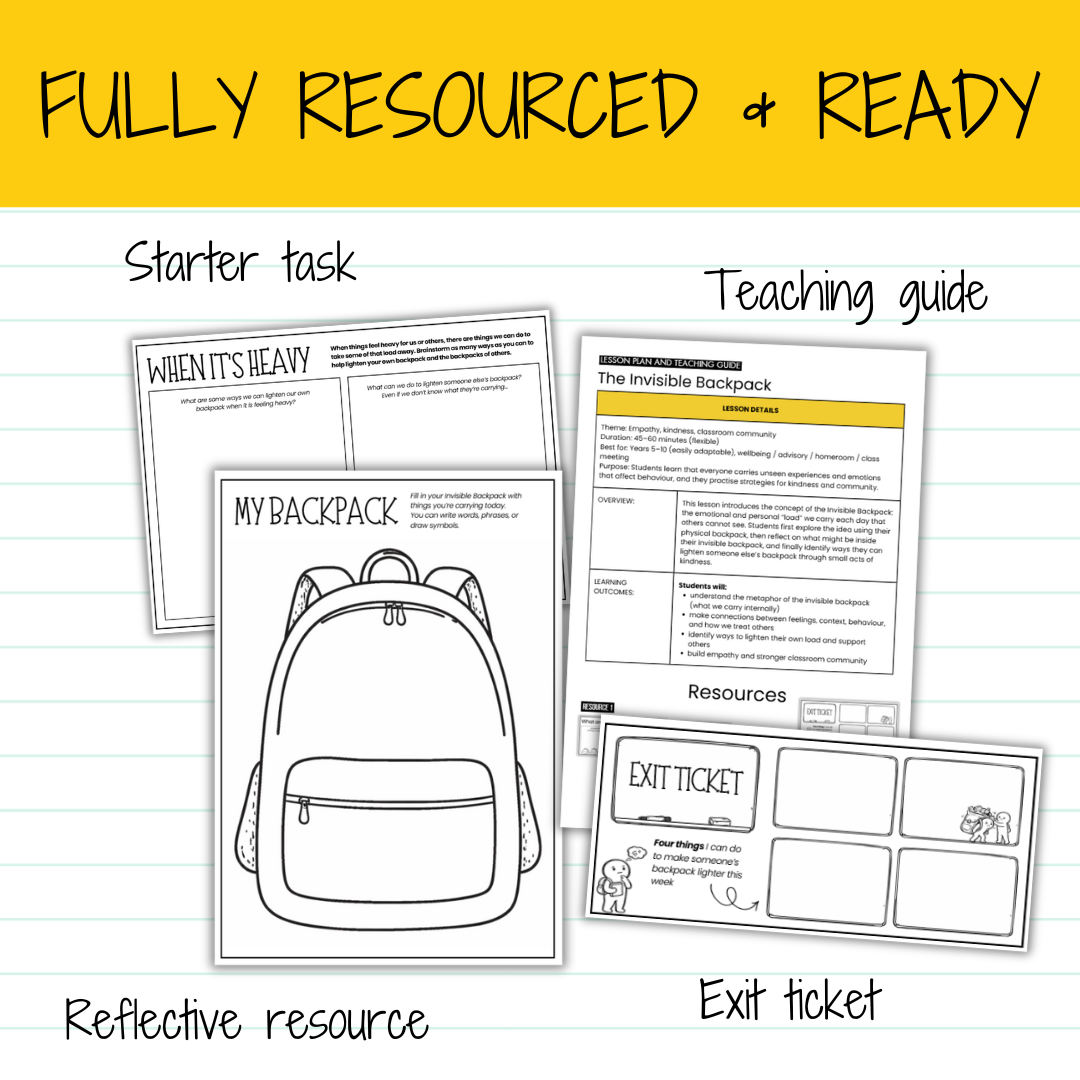 The Invisible Backpack Examples The Invisible Backpack | SEL Lesson on Empathy, Behaviour, Kindness ...
