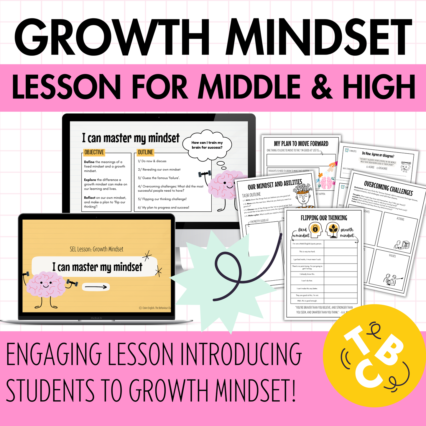 Growth Mindset SEL Lesson | Activities & Presentation for Middle & High School