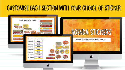 Fall [Autumn] Agenda Slides | w/ 50+ Seasonal Bell Ringers + Starter Activities