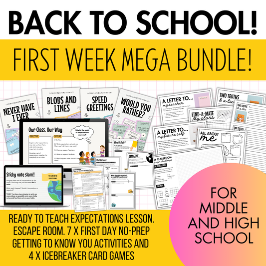 Back to School MEGA BUNDLE | Escape Room, Icebreakers & Expectation Setting 6-12