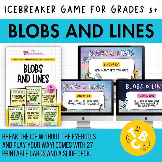 Blobs and Lines Card Game: Back to School Icebreaker Activity and Brain Breaks