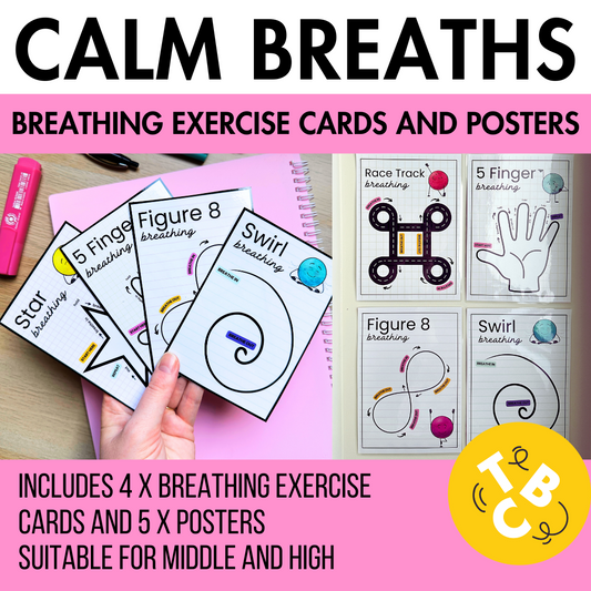 Breathing Exercises Posters & Cards | Calm Visuals | Self-Regulation Strategies
