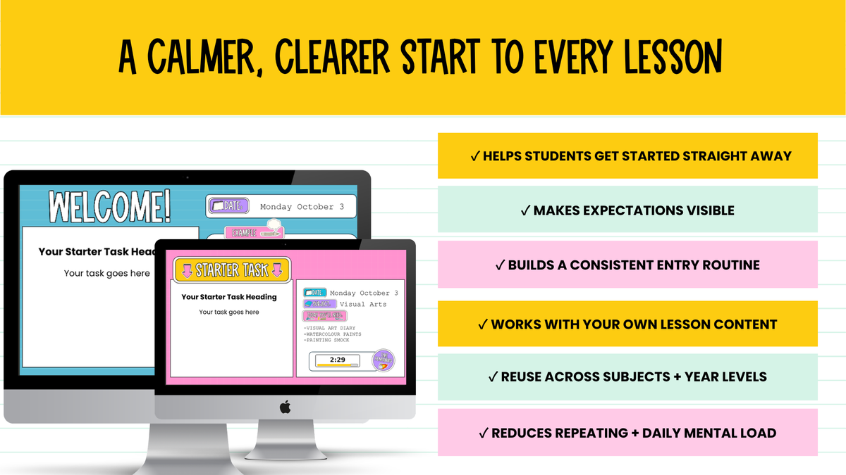6 Editable Starter Slide Templates | Bell Ringer | Do Now | ANY GRADE & SUBJECT