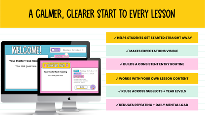 6 Editable Starter Slide Templates | Bell Ringer | Do Now | ANY GRADE & SUBJECT