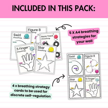 Breathing Exercises Posters & Cards | Calm Visuals | Self-Regulation Strategies