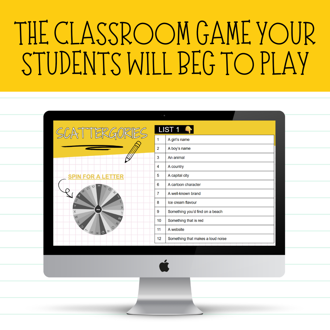 Scattergories Classroom Game | Whole Class Brain Break & Community Builder