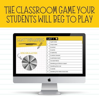 Scattergories Classroom Game | Whole Class Brain Break & Community Builder