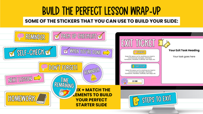 Exit Task Templates | 6 Editable Exit Ticket & Lesson Wrap-Up Slides. ALL GRADES & SUBJECTS