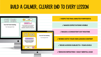 Exit Task Templates | 6 Editable Exit Ticket & Lesson Wrap-Up Slides. ALL GRADES & SUBJECTS