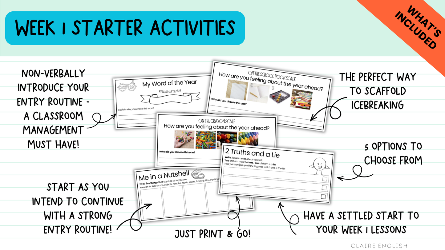 The COMPLETE Back to School Bundle! Icebreakers, Expectations, Escape Room +MORE | Upper Primary, Middle and High School