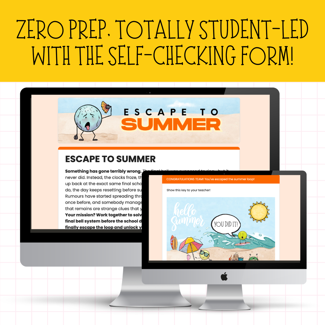 Escape to Summer! | Engaging End of Year Escape Room Activity for Middle & High