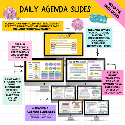 THE FIRST 5 BUNDLE! | Bell Ringers, Do Nows, Agenda Slides & Entry Routines