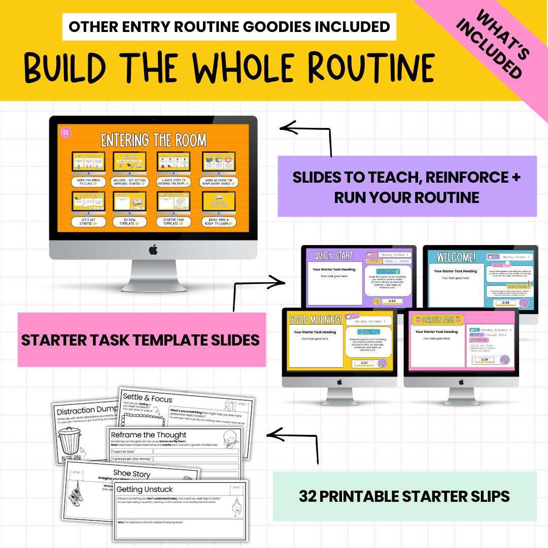 THE FIRST 5 BUNDLE! | Bell Ringers, Do Nows, Agenda Slides & Entry Routines