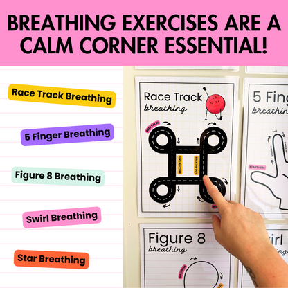 Breathing Exercises Posters & Cards | Calm Visuals | Self-Regulation Strategies