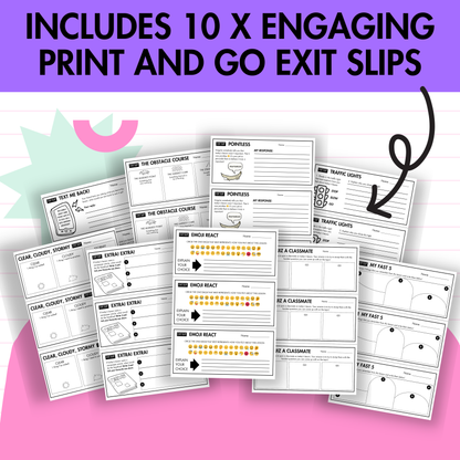 10 Engaging Exit Tickets / Slips | For All Subjects | Middle and High School