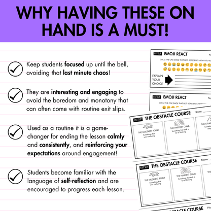 10 Engaging Exit Tickets / Slips | For All Subjects | Middle and High School