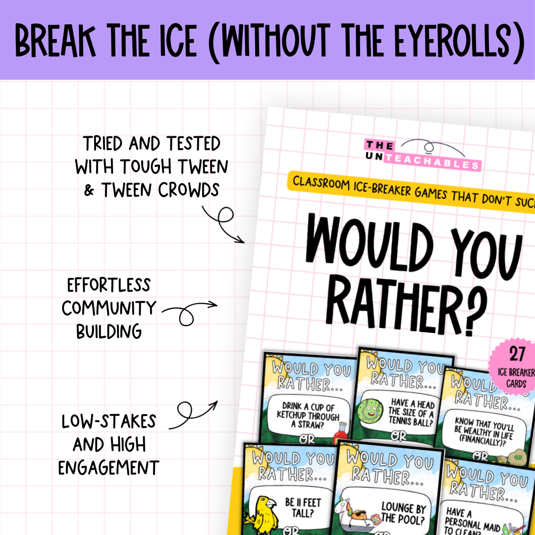 Would You Rather Card Game: Back to School Icebreaker Activity and Brain Breaks
