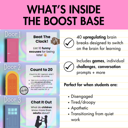 REGULATION ROOMS | 80 Editable Interactive Brain Break Slides | SEL & Regulation