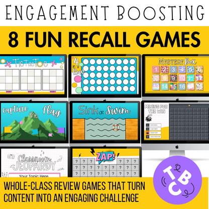 Whole-Class Review Games Bundle | 8 Engaging Recall Games for ANY Subject!