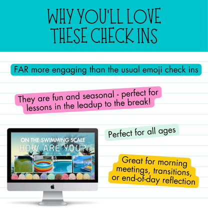 SUMMER SEL VISUAL CHECK-INS • 12 Engaging & Funny Emotional Wellbeing Prompts