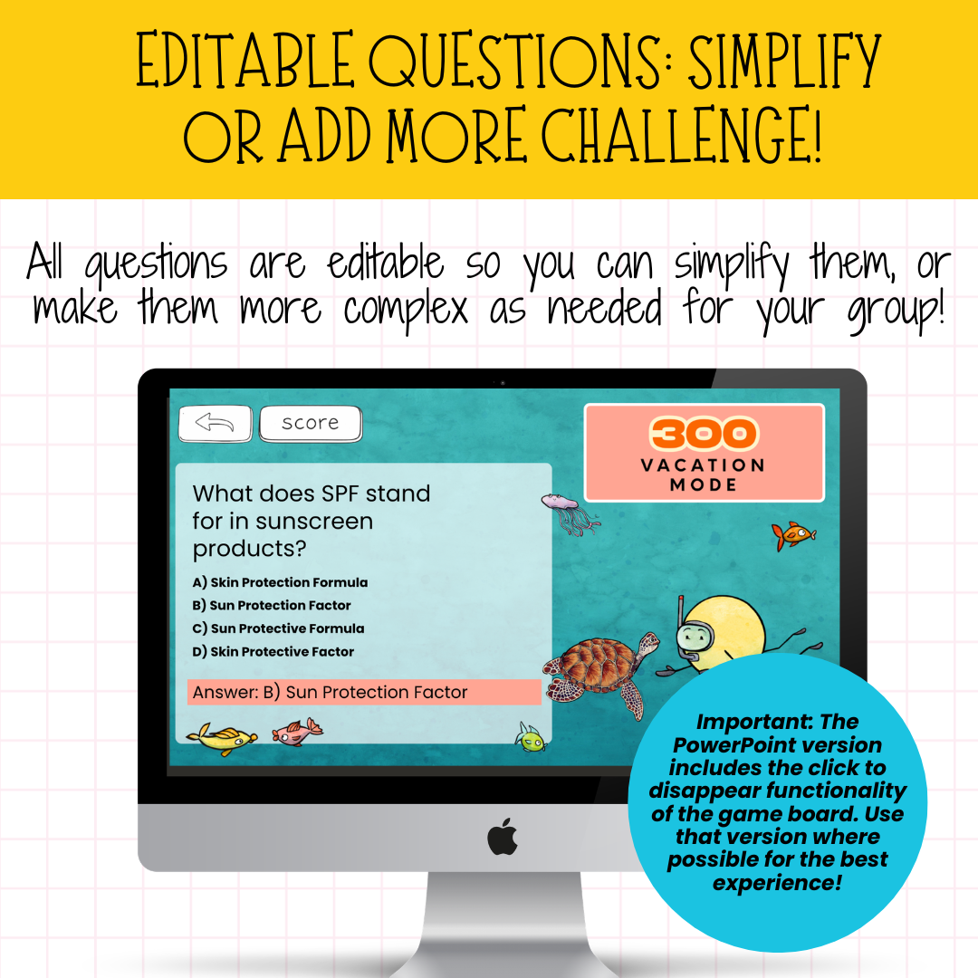 Summer Jeopardy Game | End of Year Activity | Whole Class Game | Middle & High