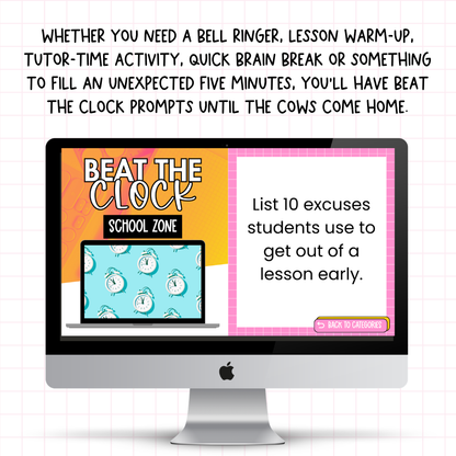 Beat the Clock! | 250 prompts for Bell Ringers, Brain Breaks, Morning Work +MORE