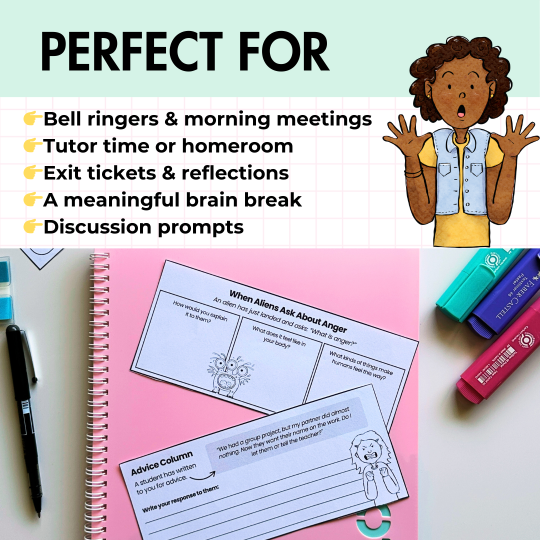 30 Emotional Literacy SEL Starters | Daily Prompts, Bell Ringers & Activities